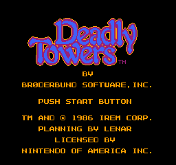 Deadly Towers Title Screen